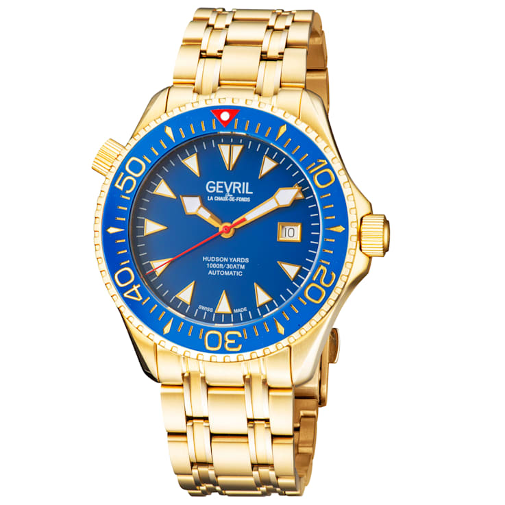 Gevril Men 48805 Hudson Yards Swiss Automatic Diver Rotating Ceramic
Bezel Watch