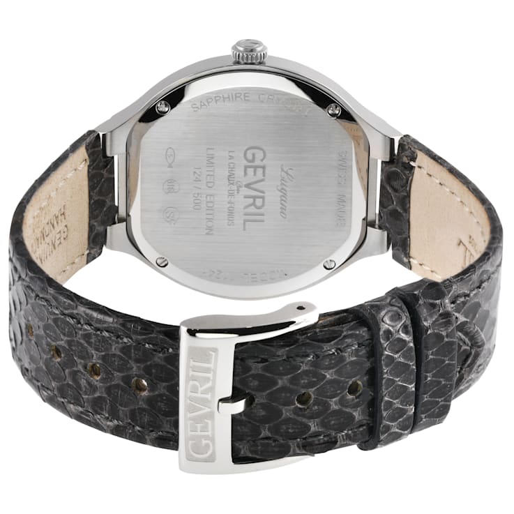 Gevril Women's Lugano Swiss Diamond Watch, Genuine Italian Handmade
Leather Strap
