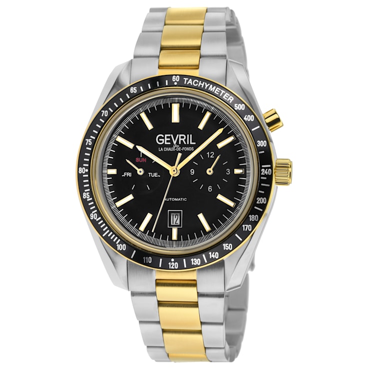Gevril Men's Lenox Stainless Steel Black Dial Automatic Watch