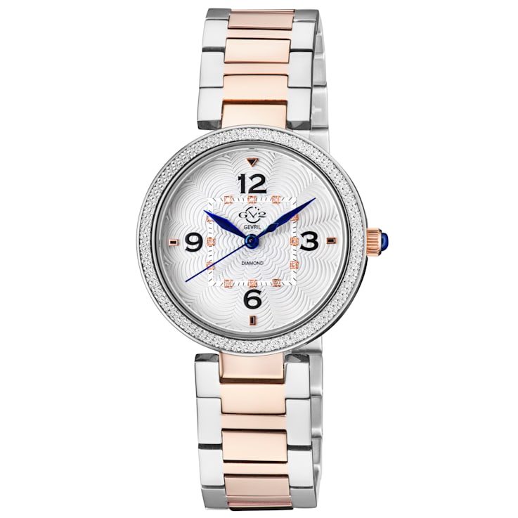 GV2 by Gevril Women's 14204B Piemonte Diamond Swiss Quartz IPRG Two-Tone Watch