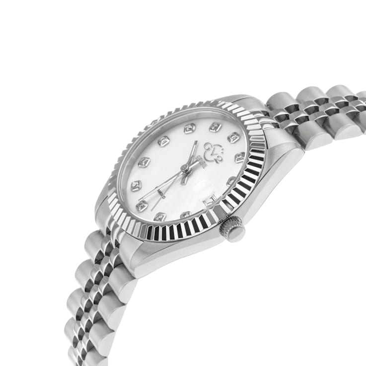 GV2 by Gevril Women's Naples 12405 Swiss Quartz MOP Dial Diamond Watch