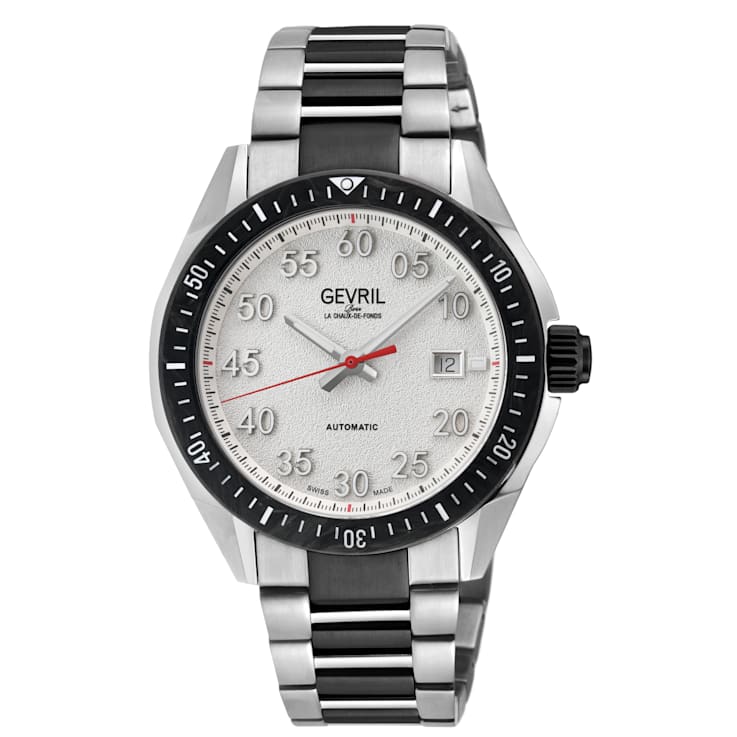 Gevril Men's Ascari Automatic Watch SS Case, Top ring in Black Forged
Carbon, SS lPYG Bracelet