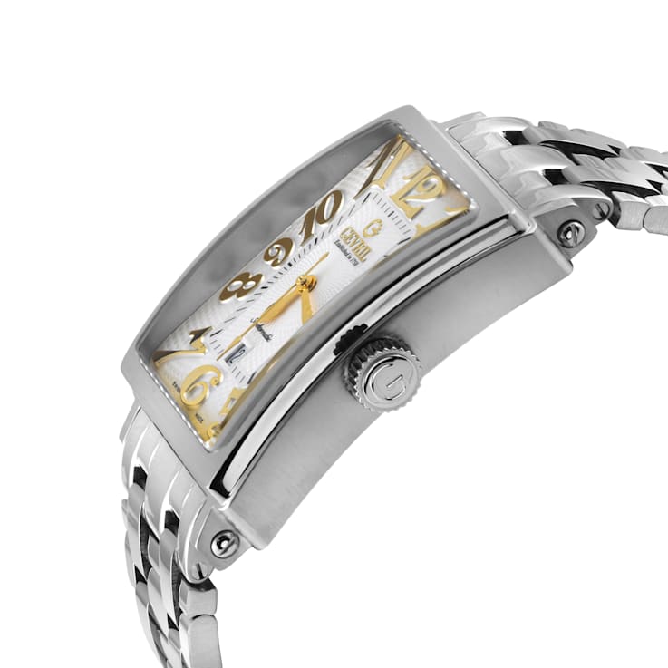 Gevril Men's Avenue of America's IPYG White dial, Stainless Steel Watch