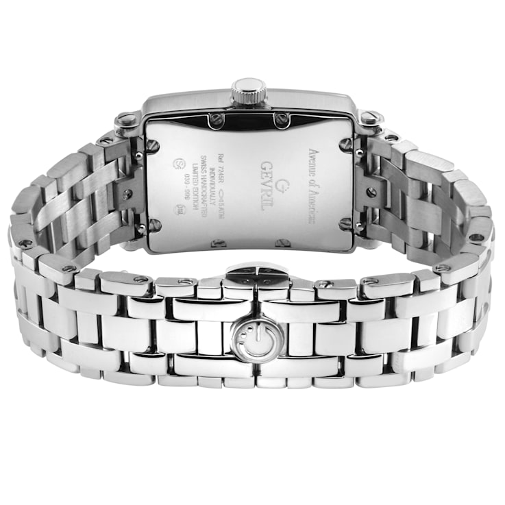 Gevril Ave of Americas Mini Women’s Stainless Steel Case,White MOP Dial Watch
