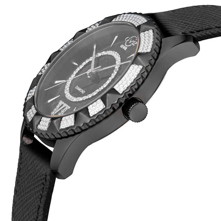 GV2 Venice Womens Black Dial, Genuine Black Saffiano Vegan Leather Strap..