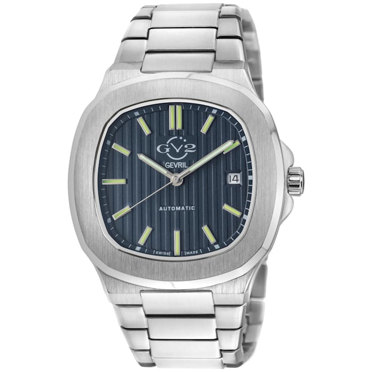 Gv2 By Gevril Men's 18101 Potente Swiss Automatic Blue Dial Steel Wristwatch