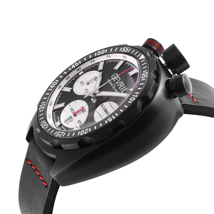 Gevril Men's Canal St Black Automatic Chronograph Watch
