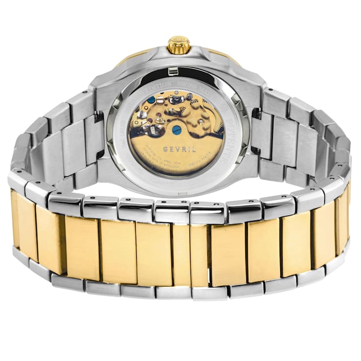 GV2 Automatic Men's Potente Two toned SS IPYG Bracelet Skeletal Watch