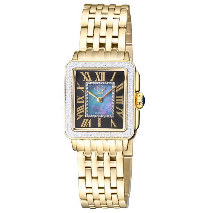 GV2 WOMEN S PADOVA  Black dial YG Bracelet Watch