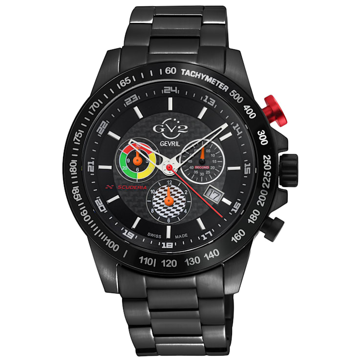 GV2 Men's Scuderia Black Dial Chronograph Date Watch