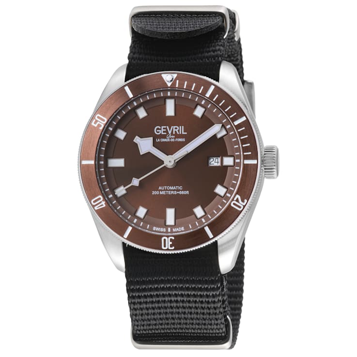 Gevril 48607N Men's Yorkville Brown Dial Steel Watch