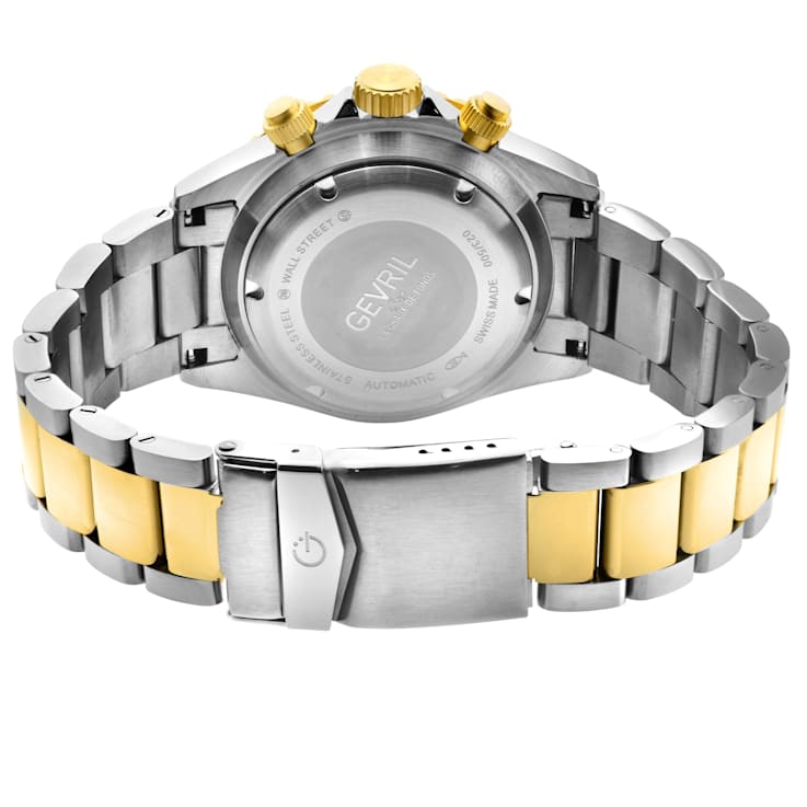 Gevril Men's Wall Street Chrono Blue Dial Blue Ceramic Bezel Two toned
IPYG Stainless Steel Bracelet