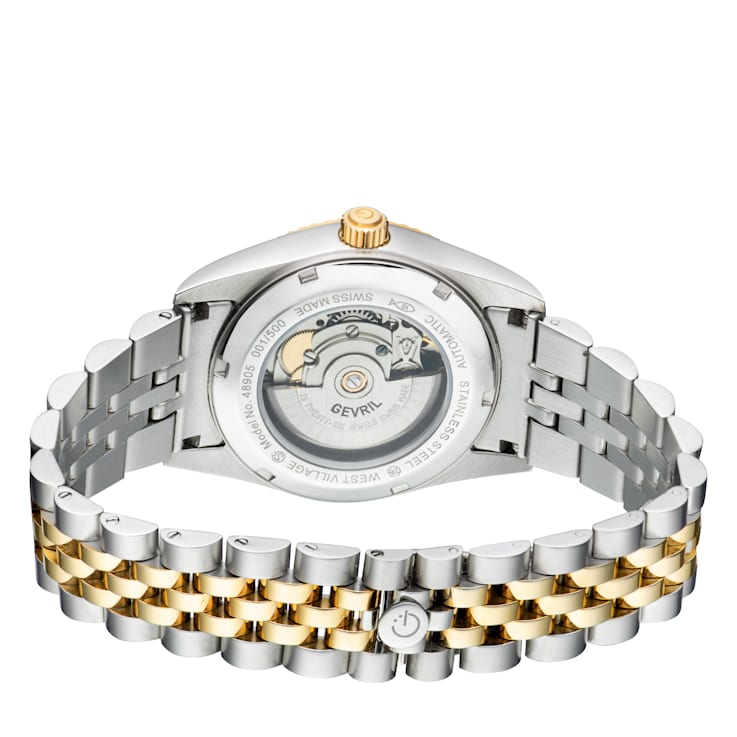 Gevril Men's Automatic West Village Silver Sunray Dial IPYG Stainless
Steel Bracelet