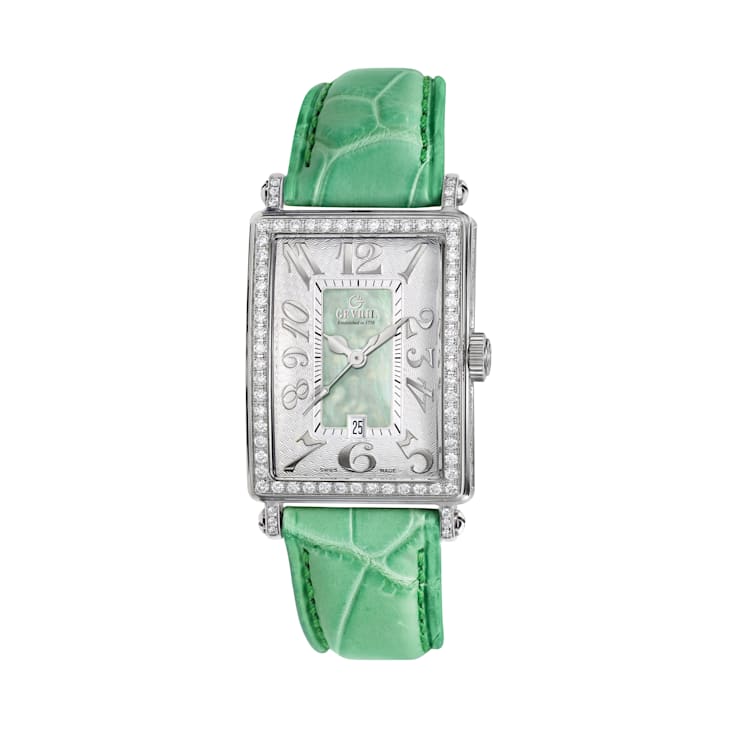 Gevril Women's Avenue of Americas Mini MOP Dial Leather Watch
