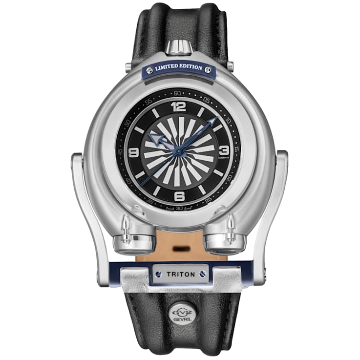 GV2 3400 Triton Men's Black Dial Calfskin Leather Watch