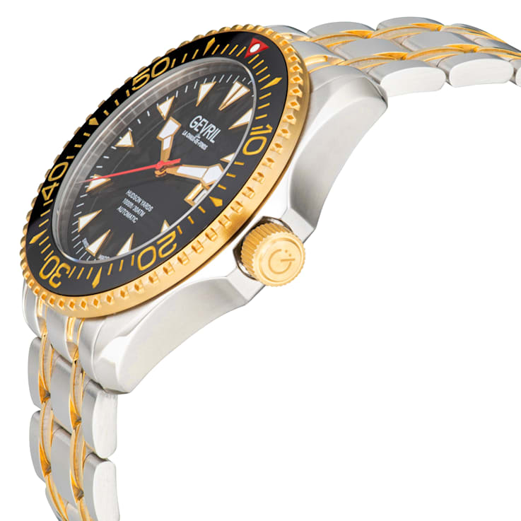 Gevril Men 48802 Hudson Yards Swiss Automatic Diver Rotating Ceramic
Bezel Watch