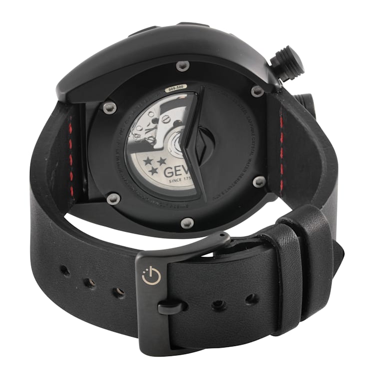 Gevril Men's Canal St Black Automatic Chronograph Watch