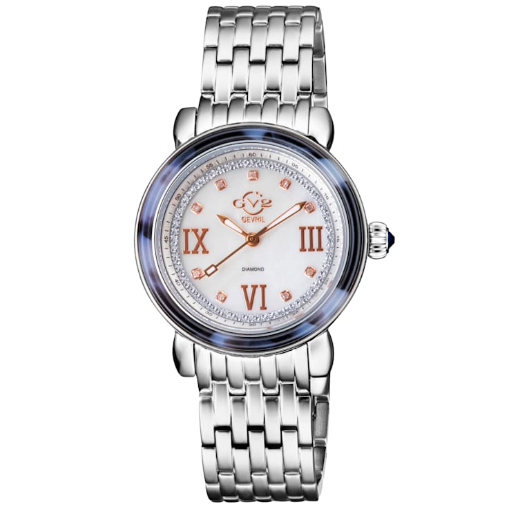 GV2 9850B Women's Marsala Tortoise Swiss Quartz Diamond Watch