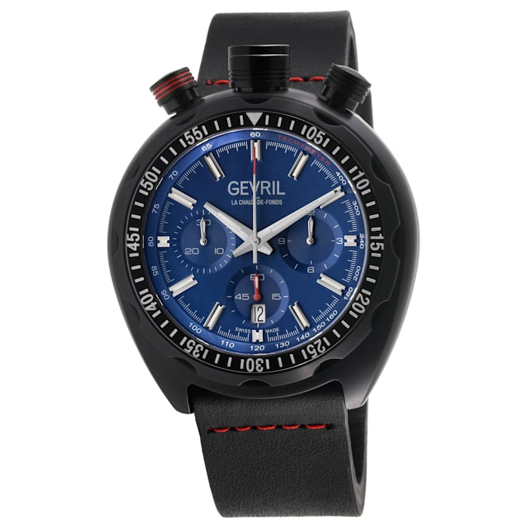 Gevril Men's Canal St  Blue Automatic Chronograph Watch