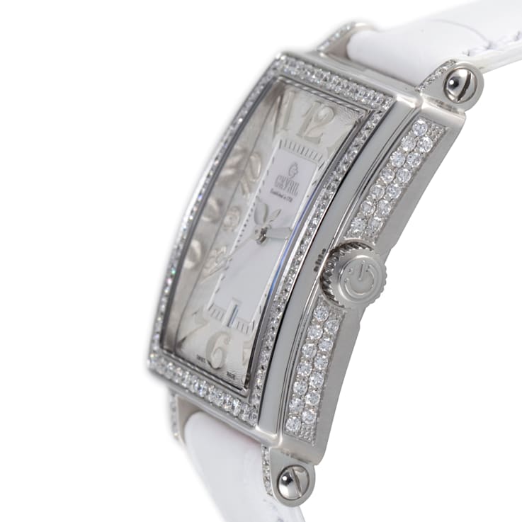 Gevril Women's Avenue of Americas Mini MOP Dial Leather Watch