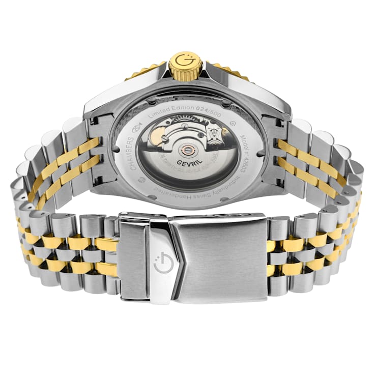 Gevril Men's 42603 Chamber Swiss Automatic Sellita SW200 Ceramic Bezel Watch