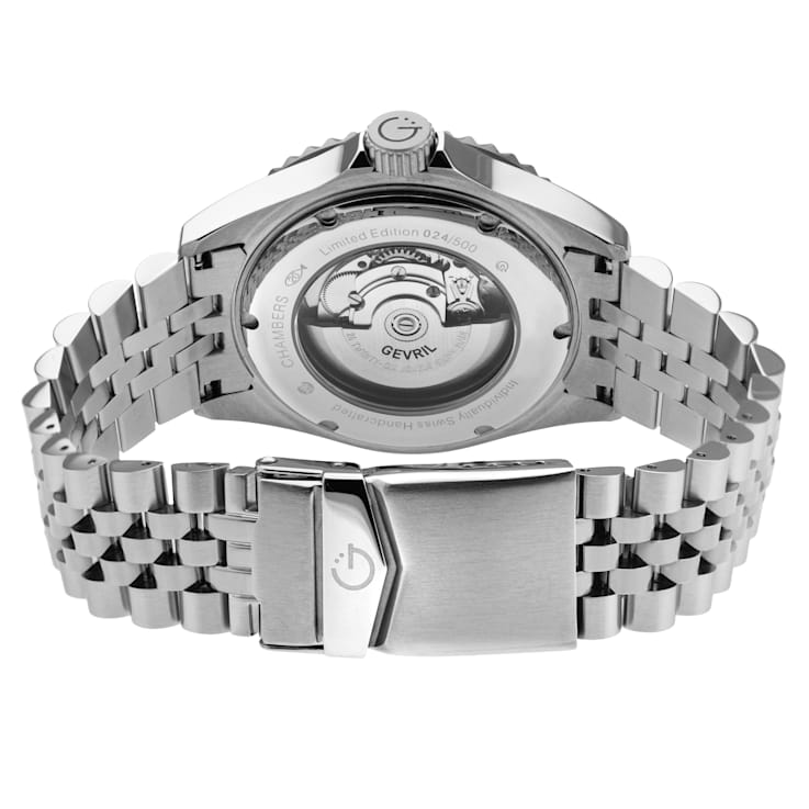 Gevril Men's 42601 Chamber Swiss Automatic Sellita SW200 Ceramic Bezel Watch