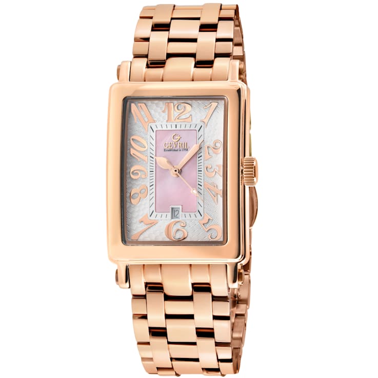 Gevril Ave of Americas Mini Women’s Rose Stainless Steel Case, Pink MOP
Dial Watch