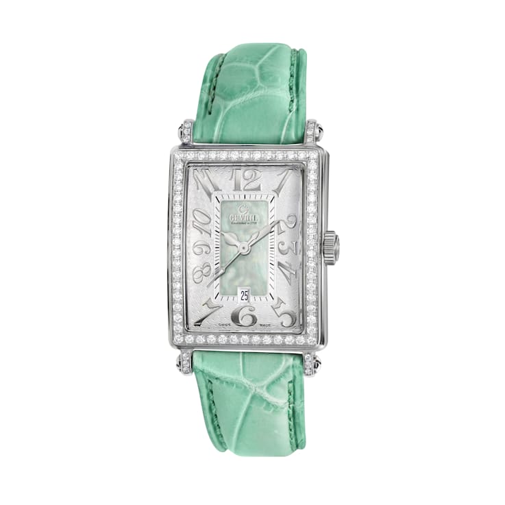 Gevril Women's Avenue of Americas Mini MOP Dial Leather Watch