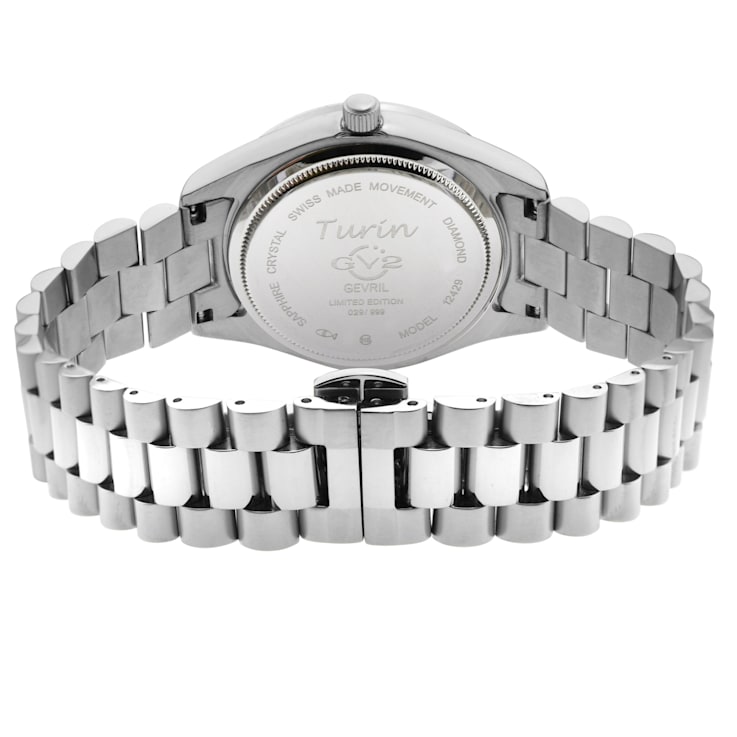 GV2 Women's Turin Diamond, Blue MOP DIal, Stainless Steel Watch