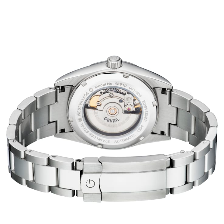 Gevril Men's Automatic West Village Yellow Dial Stainless Steel Bracelet