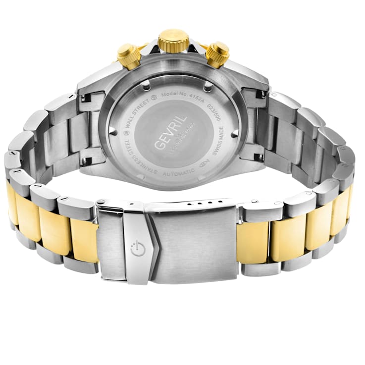 Gevril Men's Wall Street Chrono Blk Dial Blk Ceramic Bezel Two Toned
IPYG Stainless Steel Bracelet