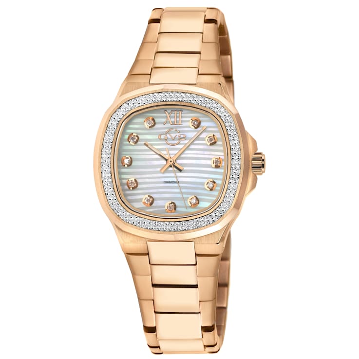 GV2 Potente Lady White MOP dial, 316L Stainless Steel IPRG Diamond
Bracelet Watch