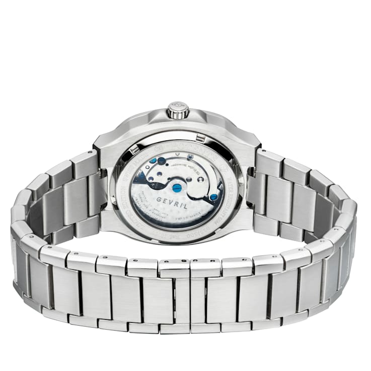 Gv2 By Gevril Men's 18107 Potente Swiss Automatic Olive Dial Steel Date Watch
