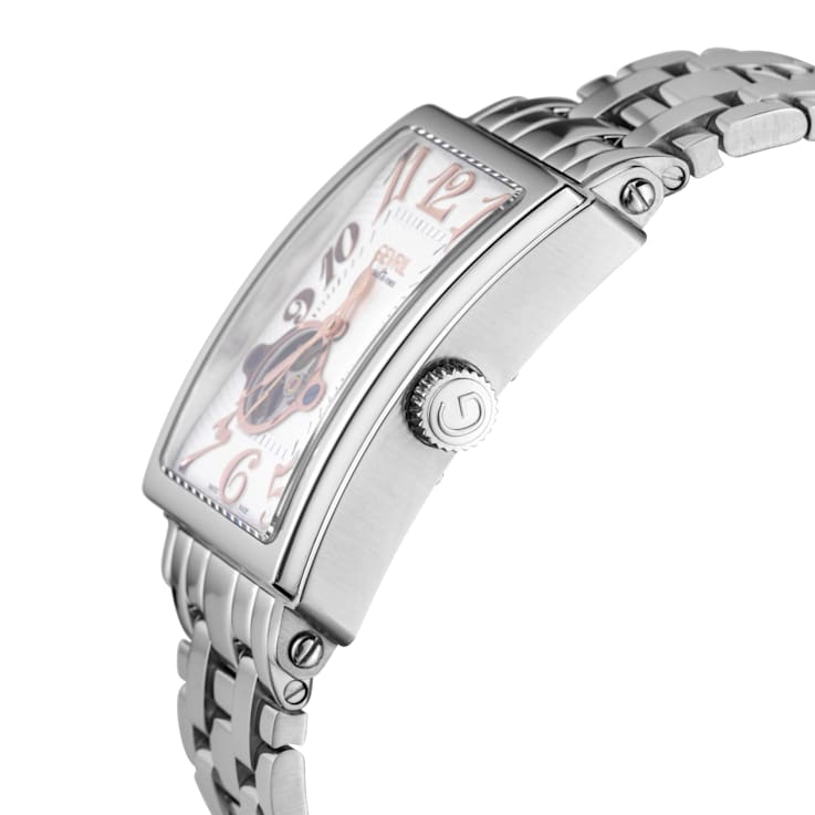 Gevril 5070B Men's Avenue of Americas Intravedere White Dial Stainless
Steel Watch