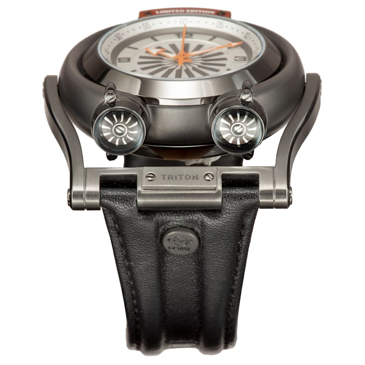 GV2 3404 Triton Men's Black Dial Calfskin Leather Watch