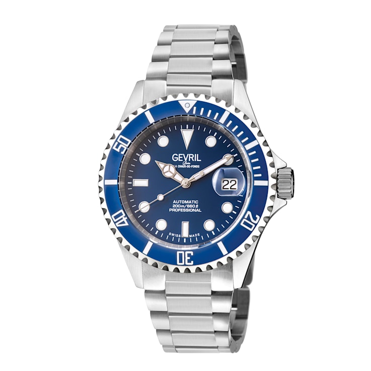 Gevril Men's Wall Street Royal BLU Dial Royal BLU Ceramic