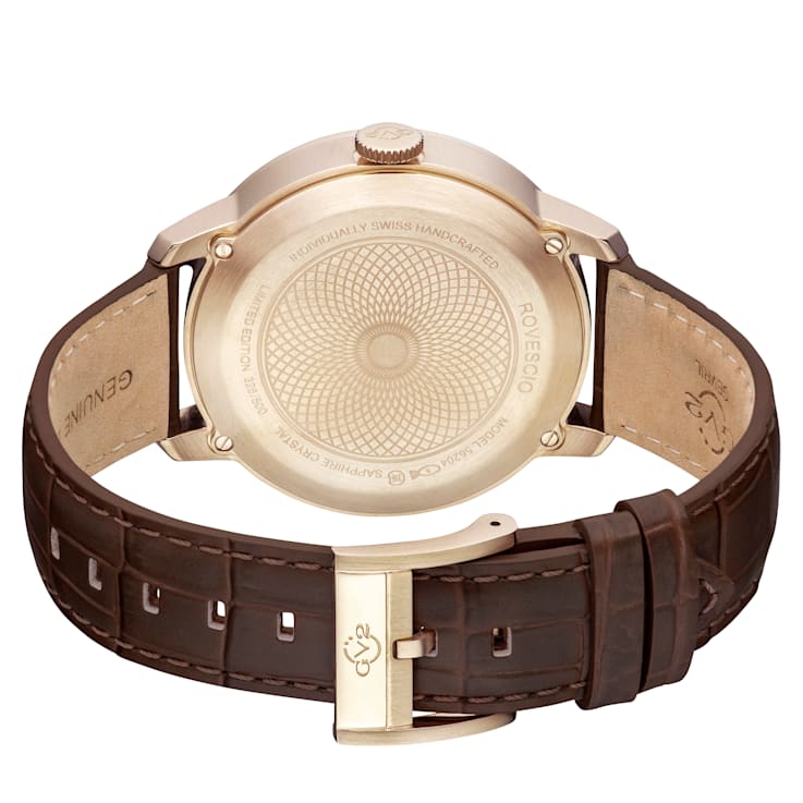 GV2 Rovescio Men's Stainless Steel Case Genuine Leather Strap Watch