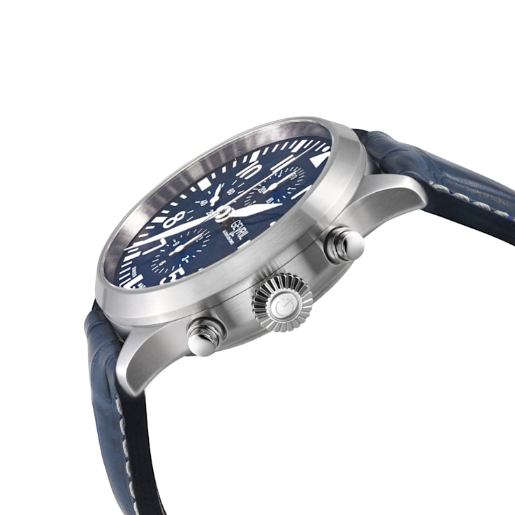 Gevril Men's Vaughn 316L Stainless Steel Case, Blue Dial, Genuine Blue
Leather Watch