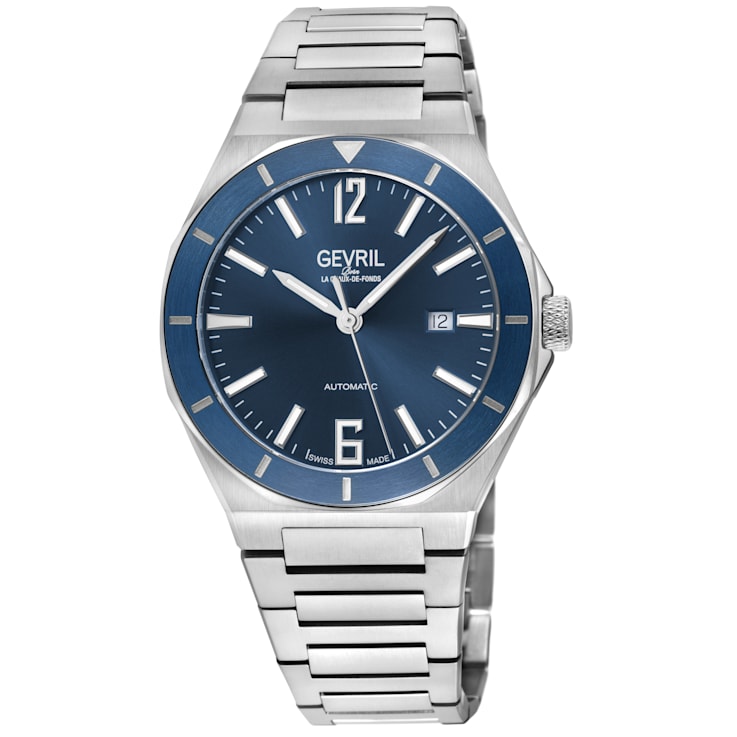 Gevril Men's High Line Automatic Watch SSCase, Blue Sapphire Crystal Top
Ring, SS Bracelet