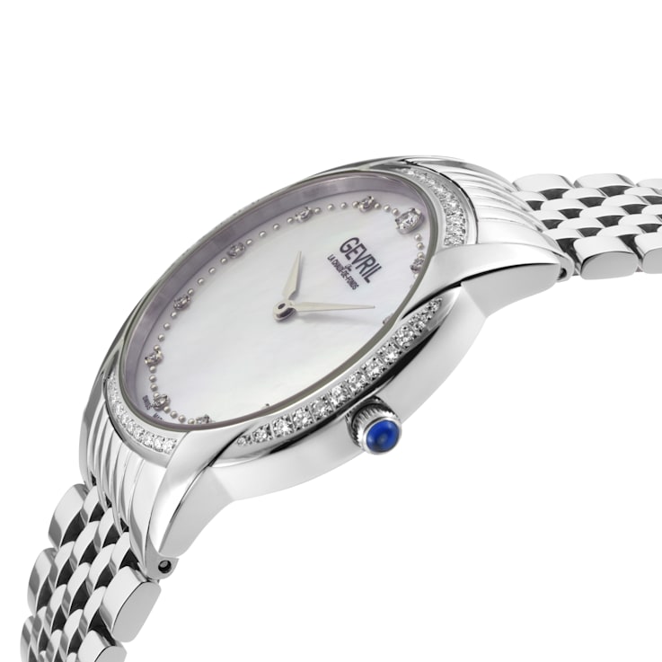 Gevril Women's Airolo Swiss Diamond Watch, Stainless Steel Bracelet