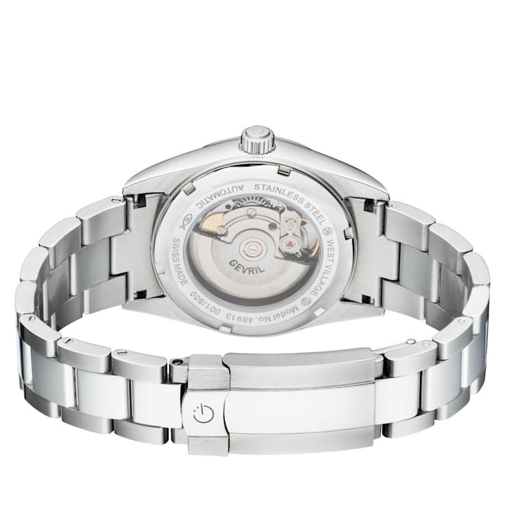 Gevril Men's Automatic West Village Tiffany Green Dial Stainless Steel Bracelet