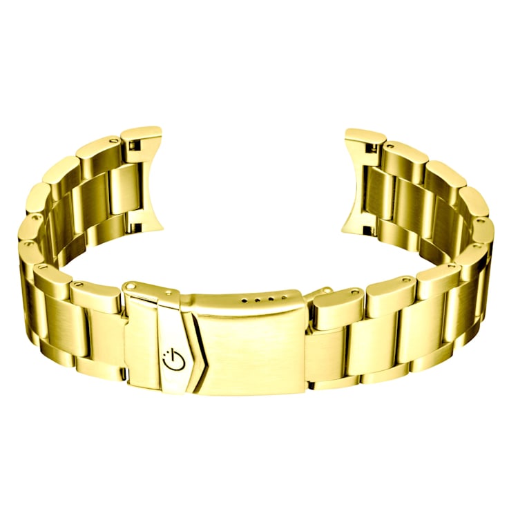 Gevril Men's Wall Street Blue Dial IP Gold Bracelet Watch