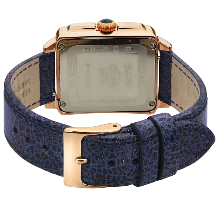 GV2 Bari Multi Women's Blue Dial Blue Sparkle Leather Watch