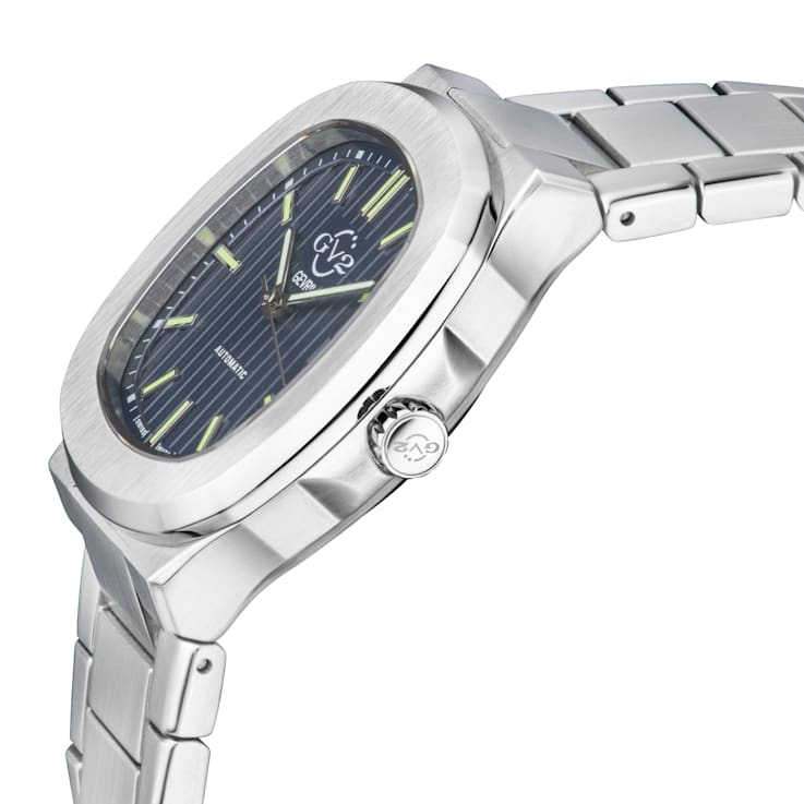 Gv2 By Gevril Men's 18101 Potente Swiss Automatic Blue Dial Steel Wristwatch