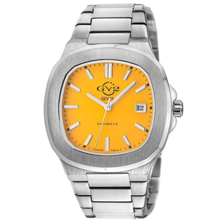 GV2 Automatic Men's Potente Mustard Dial 316L Stainless Steel Bracelet Watch