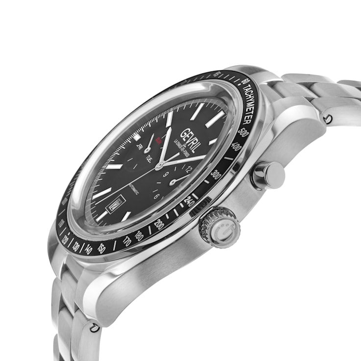 Gevril Men's Lenox Stainless Steel Black Dial Automatic Watch