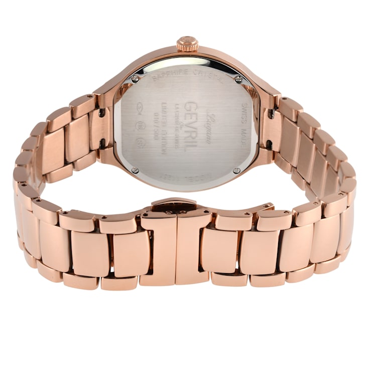 Gevril Women s Lugano Swiss Diamond Watch Stainless Steel IPRG