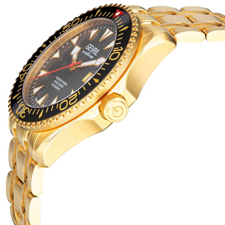 Gevril Men 48804 Hudson Yards Swiss Automatic Diver Rotating Ceramic
Bezel Watch