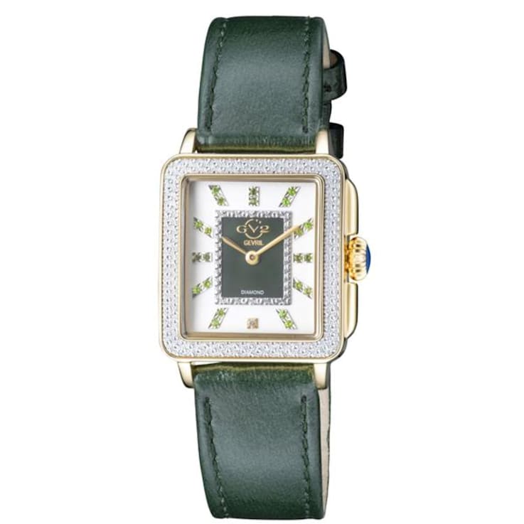 GV2 by Gevril Women's 12335 Padova Gemstone Green MOP Dial Swiss Quartz Watch