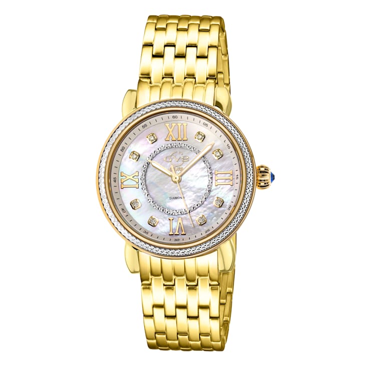 GV2 9866B Women's Marsala Swiss Quartz Diamond Watch